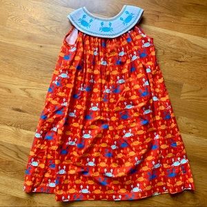 Smocked dress with Crabs 4T